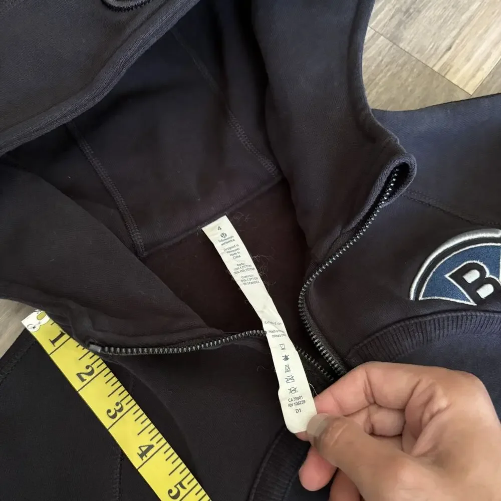 Lululemon Scuba Hoodie Women's Size 4 Black Full Zip Fleece Jacket Embroidered